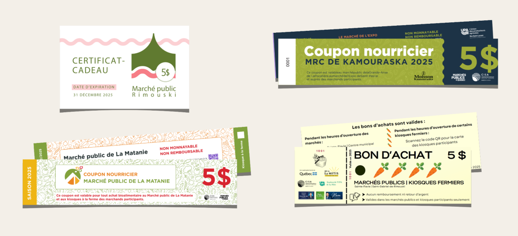 Visuels des coupons nourriciers en 2025
